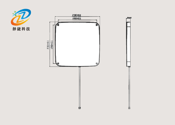 8dBi超高頻定向天線ZJTX23023020-8DBI產(chǎn)品尺寸圖